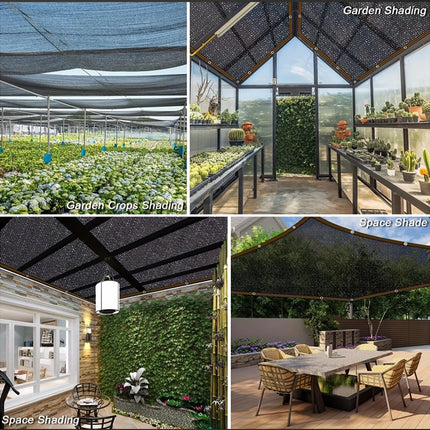 MEIYUETAOSI Outdoor 9.84x9.84ft Mesh 80% Black Tarp Sun Shade Cloth with Grommets for Pergola, Greenhouse Plants, Flower, Chicken Coop Porch, BLACK