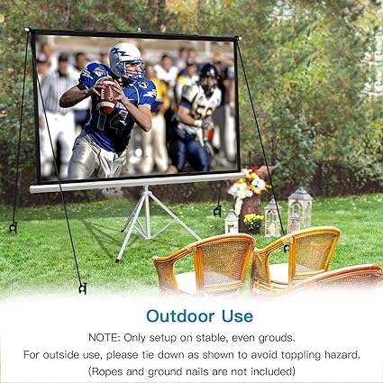 PERLESMITH Projector Screen with Tripod Stand 100 Inch - Height Adjustable Projector Stand 4K 3D HD 4:3 - Portable Projection Screen Indoor, Outdoor, Home Theater, Office, Movies Foldable Stand