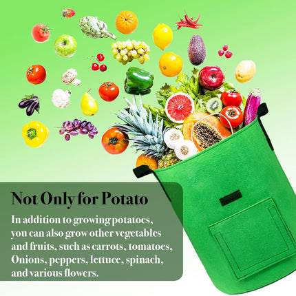 4Packs Colorful Potato Grow Bags, Heavy Duty Potato Bags for Growing Potatoes, Fabric Potato Planter, Non-Woven
