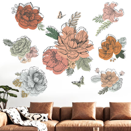 Wall Decals for Living Room: Boho Wall Stickers, Bedroom Sofa TV Background Home Wall Decor