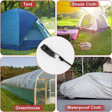 MEIYUE Heavy Duty Outdoor with 8 Pack Tarp Clips, 4 Straps with Dual Hooks for Bikes Tie Downs Camping Cargo Luggage