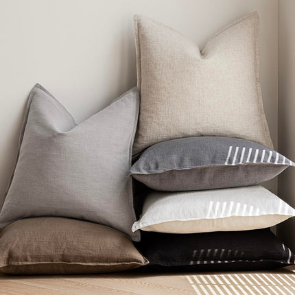 Foindtower 16 x 16" Pack of 2 Linen Soild Throw Soft Accent Cushion Case for Chair Couch Sofa, Light Rustic Gray X00490V3GD