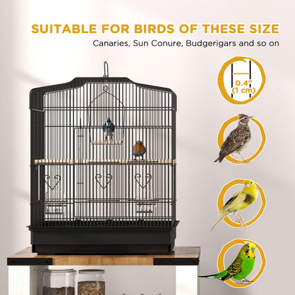 (New Open Box) PawHut 23" Large Bird Cage with Accessories, Handle, Black
