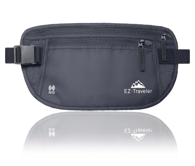 EZ-Traveler Travel Money Belt- Lightweight,RFID Blocking|Luxury for Travel, Running, Cycling,Passport and Phone Security, Black