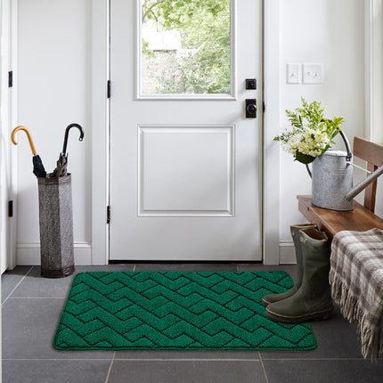 Walensee Indoor Doormat, Front Door Mat for Entrance (90×150cm Green) Machine Washable Entryway Rug, Non Slip Trapper Door Rugs Absorbent Dirt Low Profile Shoes Scraper Inside Floor Mats for Entry…