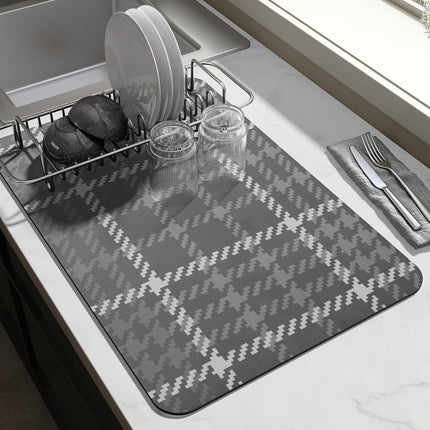 Dish Drying Mat-Kitchen Counter Water Absorbing Drying Mat-Rubber Backed Hide Stain Under Dish Mat Absorbent Coffee Mat