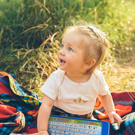 English and Spanish Bilingual Learning Tablet Toy with Small LED Screen by Boxiki Kids | ABC, Animals, Fruit and Other Words | Learning Toys for 3 Year olds and Above
