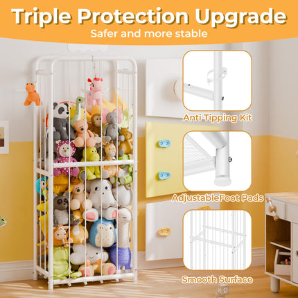 GRANNY SAYS Stuffed Animal Storage Tube, Stuffy Toys Shelf Zoo with Elastic Band, Large Stuff Animal Jail Organizer, Kids Toy Storage Organizer for Nursery Kids Room Playroom