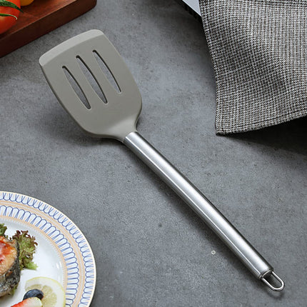 Berglander Non-Stick Silicone Slotted Turner Turner Kitchen/Barbecue Spatulas, Dishwasher Safe, Easy to Clean 1PC
