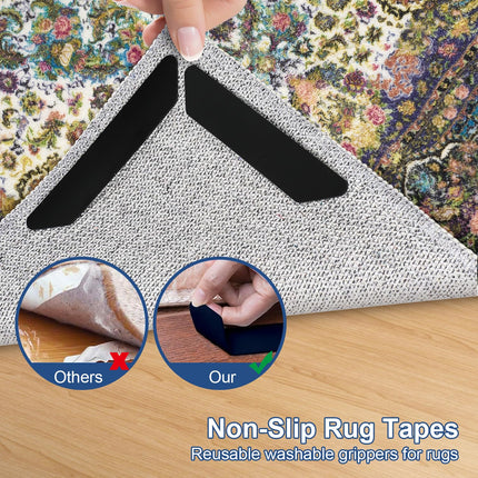 B2jiu Vintage Area Rugs 2x3ft, Machine Washable Small Rug Non Slip Soft Low Pile Thin Throw Carpet Indoor, Bedroom, Living Room, Entrance, Kitchen and Laundry Room Mat with 8 PCS Rug Tapes