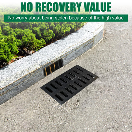 Natotela Fiberglass Cacth Basin Grate-20x12in Square Outdoor Drain Grate for Concrete Cacth Basin,Durable Flat Drainage Grate for Downspout Sewer Lawn Yard Lawn Patio Inlet(19.7x11.8in)