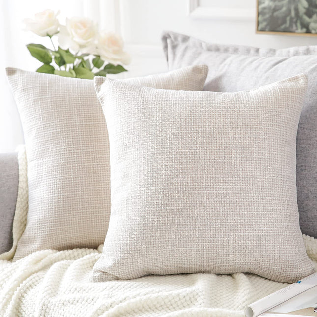 OTOSTAR Linen Throw Pillow Covers Set of 2 Decorative Square Pillowcases Cushion Covers 16x16 Inch for Home Decor Sofa Bedroom Car 40 x 40CM