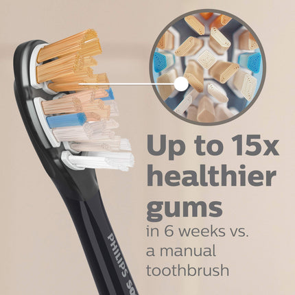Philips Sonicare A3 All-in-one - Genuine Replacement Electric Toothbrush Heads, Black, 2 Pack, HX9092/95