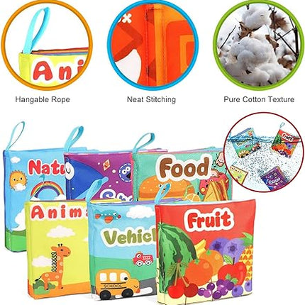 Child's First Soft Books with Rustling Sound,Non-Toxic Cloth Books Toy Set T80