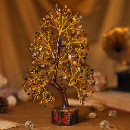 YUVDIPR 7 Chakra Money Tree Healing Feng Shui Statues & Figurines Reiki Crystal Balancing Buddha Home Décor (Tiger Eye G)