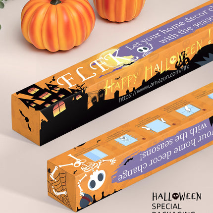 FLFK Halloween Door Mural Stickers, Ghostly Skull with Smiling Grim Reaper, Peel and Stick, Split into 2 Pieces for Total Size of 30.3 x 78.7 inches, For Halloween home decor