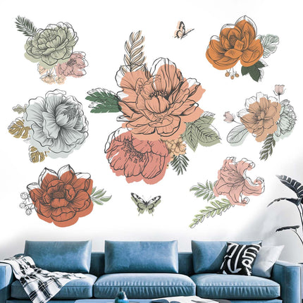 Wall Decals for Living Room: Boho Wall Stickers, Bedroom Sofa TV Background Home Wall Decor