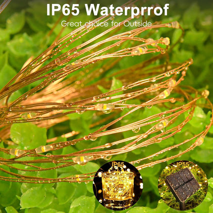 Pipiruew 2 Pack Total 400LED Solar Christmas Fairy Lights 8 Mode Solar String Lights Outdoor Christmas Decorations Light Waterproof Copper Wire Fairy Lights for Xmas Tree Yard Garden Patio