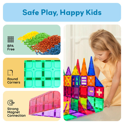28pc PicassoTiles Jumbo Magnetic Building Blocks Set - 12"x9" and 3" Tiles, STEM Educational Toy