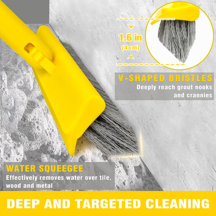 DALIPER 2 in 1 Grout Brush with 49.6" Swivel Long Handle