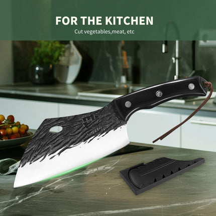 FULLHI High Carbon Steel Forged Cleaver Knife, X004CFUSZR