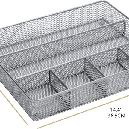 Annova Desk Drawer Organizer/Storage Tray (Silver)