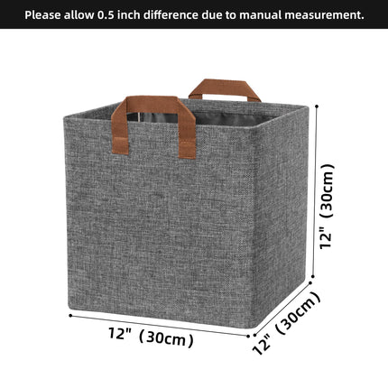 GRANNY SAYS Cube Storage Bins, Pack of 4 Fabric Storage Cubes with Metal Frame, Cube Storage Organizers with Handles, Collapsible Square Storage Boxes for Shelves, Cube de Rangement 30 x 30 x 30 cm