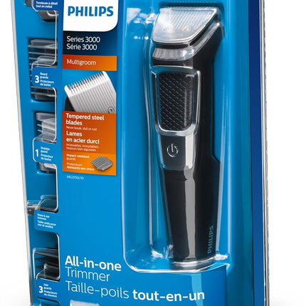Philips Multigroom Series 3000 Cordless with 10 Trimming Accessories, Lithium-Ion and Storage Bag, MG3750/10