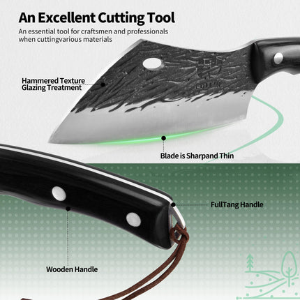 FULLHI High Carbon Steel Forged Cleaver Knife, X004CFUSZR