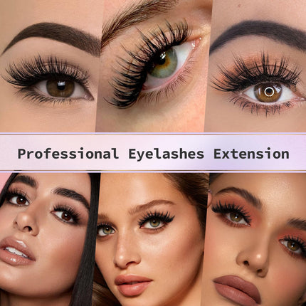 SWIFFERS 280PCS Sash Clusters Lashes, 30D+40D 9-16mm Mixed Length, DIY Individual Eyelash Extension, D Curl Individual Mixed Tray Natural Soft Wispy Lash