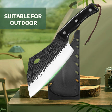 FULLHI High Carbon Steel Forged Cleaver Knife, X004CFUSZR
