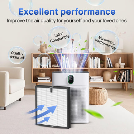 LIFESUPPLY USA 2 Pack HY4866 Replacement Filters Compatible with MORENTO HY4866 and HY4866-WF Air Purifier, 3-in-1 HEPA Filter with Activated Carbon, X004I36X3J