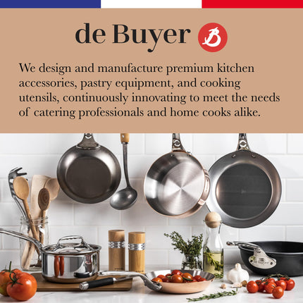 de Buyer MINERAL B Pro Carbon Steel 9.5” Diameter, 6.9” Cooking Surface Fry Pan, Made in France