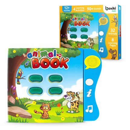 Boxiki Kids Animal Sound Book for Toddlers – Interactive Learning Activity Book with Music, Animal Names & Sounds. Educational Toy for Baby & Early Development.