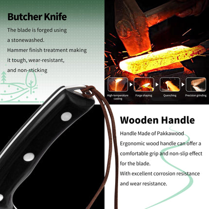 FULLHI High Carbon Steel Forged Cleaver Knife, X004CFUSZR
