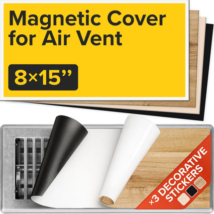 X-bet MAGNET 15" x 8" Flexible Magnetic Air Vent/AC Vent Cover for Ceiling Floor Wall Vents, Black