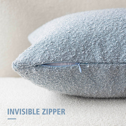Foindtower 20 x 20", 1PC Textured Boucle Throw Pillow Cover Accent Solid Decorative Pillow Cases Cozy Woven Couch Cushion Case, Light Blue X0040UT1K7