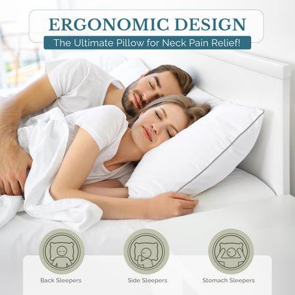 Casa Platino Bed Pillows Standard Size 4 Pack (20x26) - Down Alternative Sleeping Pillows, Hotel Quality, Hypoallergenic & Supportive for Side & Back Sleepers