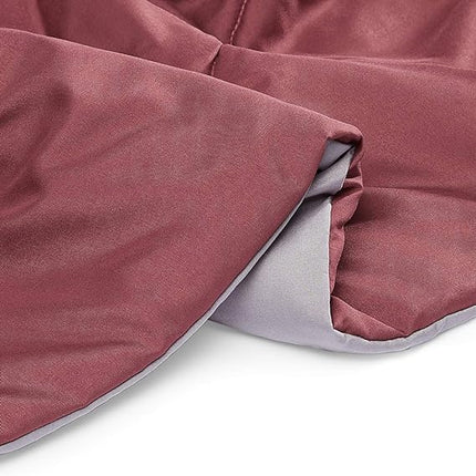 Amazon Basics Reversible Microfiber Comforter Blanket - Full or Queen, Burgundy
