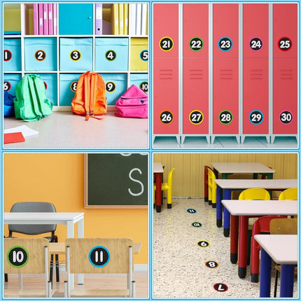 36PCS Floor Number Stickers for Classroom Lining up,4" Classroom Floor Self Adhesive Stickers Line up Number Spot Markers Decals for Back to School Kindergarten Preschool Elementary Supplie