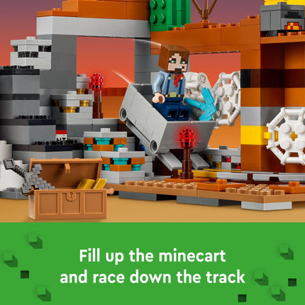 LEGO Minecraft The Badlands Mineshaft Video Game Toy, Mining Exploration Set with Minecraft Minifigures, 21263