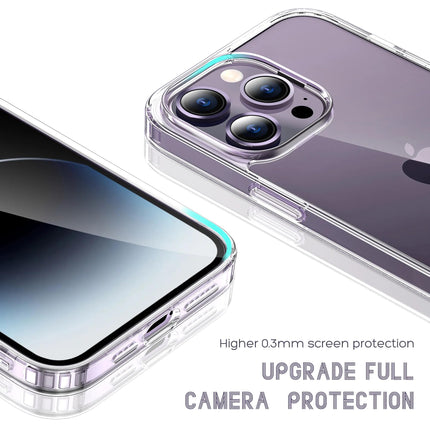 BUBO 3-in-1 Ultra Thin TPU Hard Acrylic PC Transparent Phone Case for iPhone 14 Pro Max