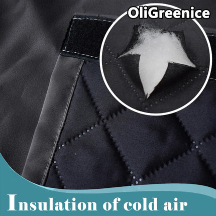 OliGreenice 82x204cm/W32xL80" Thermal Curtain Eyelet Doorway Cover Panel Windproof Warm Cold Protection Oxford Cloth Thicken Cotton Fiber Drapes for Living Room Garage Bedroom, Dark Gray X004GTBWZ9