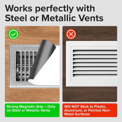 X-bet MAGNET 15" x 8" Flexible Magnetic Air Vent/AC Vent Cover for Ceiling Floor Wall Vents, Black