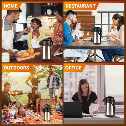 Vondior 64 Oz Airpot Coffee Dispenser with Pump, Insulated Thermal Coffee Carafe