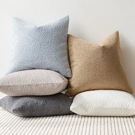 Foindtower 20 x 20", 1PC Textured Boucle Throw Pillow Cover Accent Solid Decorative Pillow Cases Cozy Woven Couch Cushion Case, Light Blue X0040UT1K7