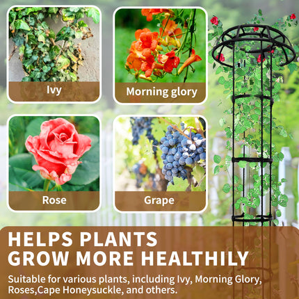 SORANGEUN 165cm Garden Trellis for Climbing Plants, Mushroom Plant Trellis for Potted Plants, Outdoor Heavy-Duty Obelisk Trellis for Cucumber, Tomato, Grape, Rose, Pea, Vine, Bean, Clematis, Zucchini