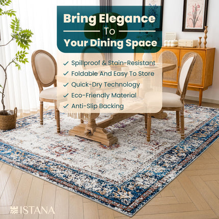 Istana Living Room Rugs 8x10 - Multi Colored Bedroom Rug 8x10 Under Bed - Foldable Rugs 8 X 10 Living Room - Stain Resistant Modern Rug - Eco-Friendly Luxe Weavers Colorful Area Rugs