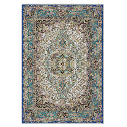 B2jiu Vintage Area Rugs 2x3ft, Machine Washable Small Rug Non Slip Soft Low Pile Thin Throw Carpet Indoor, Bedroom, Living Room, Entrance, Kitchen and Laundry Room Mat with 8 PCS Rug Tapes