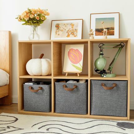 GRANNY SAYS Cube Storage Bins, Pack of 4 Fabric Storage Cubes with Metal Frame, Cube Storage Organizers with Handles, Collapsible Square Storage Boxes for Shelves, Cube de Rangement 30 x 30 x 30 cm